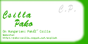 csilla pako business card